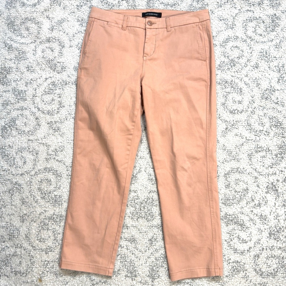 Liverpool Jeans Company Peach-Cream Cropped Ankle Jeans
